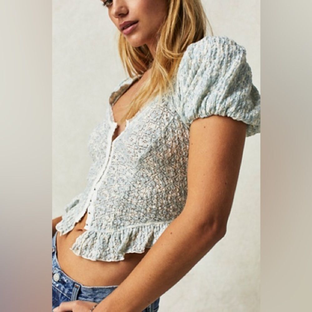Free People Oh Baby Lace Crop Top In Tea Combo